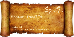 Szatur Tamás névjegykártya