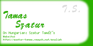 tamas szatur business card